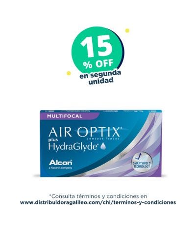 Lentes de contacto Air Optix Hydraglyde Multifocal: 20% OFF cada 4 cajas