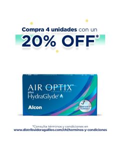 "Oferta especial: 20% de descuento* en la compra de 4 cajas de Air Otix Plus HydraGlyde"