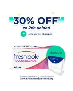 Freshlook Colorblends Neutro: 30% descuento en la segunda unidad + neceser de regalo. Transforma tu apariencia con lentes de contacto de color de alta calidad y consigue una visión cómoda y nítida. ¡Aprovecha esta oferta especial y realza tu belleza natur