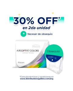 Air Optix Colors: 30% descuento en la segunda unidad + neceser de regalo. Descubre una nueva forma de expresarte con lentes de contacto de color de alta calidad y tecnología innovadora.